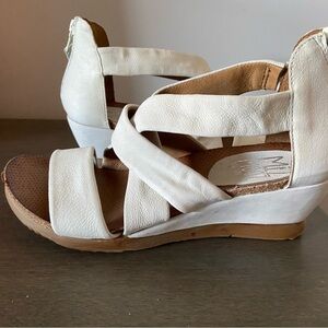 Miz Mooz Cream Strappy Wedges